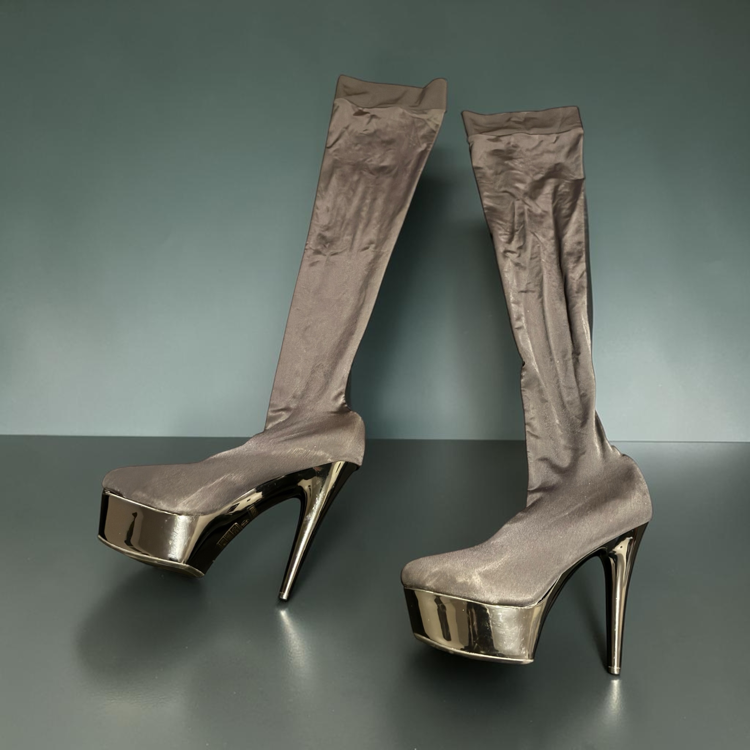 Ellie Platform Thigh-High Dancer Boots Front